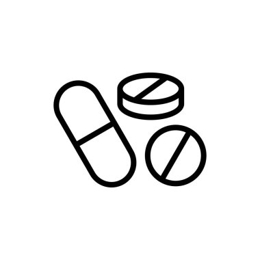 Uygulamalar ve web siteleri için hap simgesi. Kapsül simgesi. Uyuşturucu işareti ve sembol