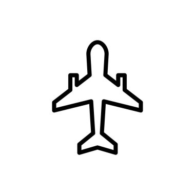 Uygulamalar ve web siteleri için uçak simgesi. Uçak işareti ve sembol. Uçuş taşıma sembolü. Seyahat işareti. uçak.