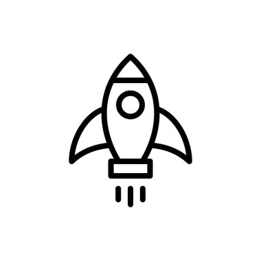 Uygulamalar ve web siteleri için roket simgesi. Başlangıç işareti ve sembol. roket fırlatma simgesi