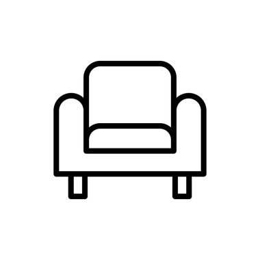 Uygulamalar ve web siteleri için kanepe simgesi. Kanepe işareti ve sembol. mobilya simgesi