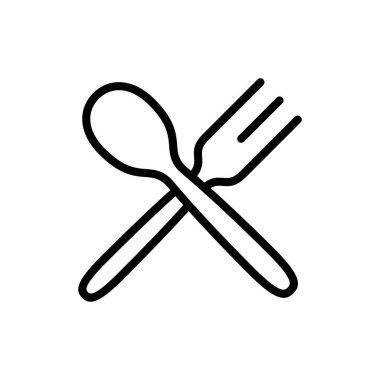 Uygulamalar ve web siteleri için kaşık ve çatal simgesi. kaşık, çatal ve bıçak ikonu vektörü. Restoran işareti ve sembolü