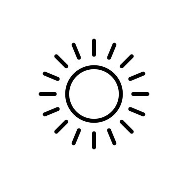 Uygulamalar ve web siteleri için güneş simgesi. Parlaklık işareti ve sembol