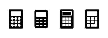 Hesap makinesi ikon vektörü. Hesap makinesi işareti ve simgesi.