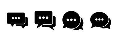 Sohbet ikonu vektörü. Konuşma balonu işareti ve sembol. Yorum simgesi. ileti