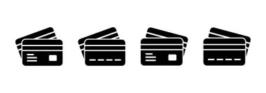 Kredi kartı ikon vektörü. Kredi kartı ödeme imzası ve sembolü