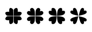 Yonca simgesi vektörü. Yonca işareti ve sembol. dört yapraklı yonca simgesi.