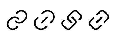 Bağlantı simgesi vektörü. Hiper bağlantı zinciri işareti ve sembolü