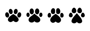 Pençe simgesi vektörü. Pençe izi ve sembol. köpek ya da kedi pençesi