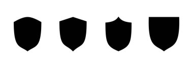 Kalkan simgesi vektörü. Koruma ikonu. Güvenlik işareti ve sembol