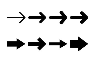 Ok simgesi logosu tasarımı. Web tasarımı için ok işareti ve sembol.