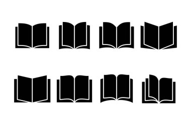 Kitap simgesi logosu tasarımı. Açık kitap işareti ve sembol. Kitap simgesi