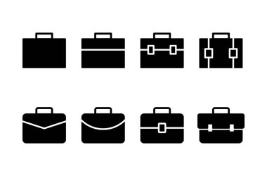 Evrak çantası simgesi logosu tasarımı. Bavul işareti ve sembol. bagaj sembolü.