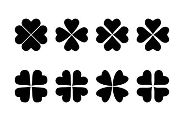 Yonca simgesi logosu tasarımı. Yonca işareti ve sembol. dört yapraklı yonca simgesi.