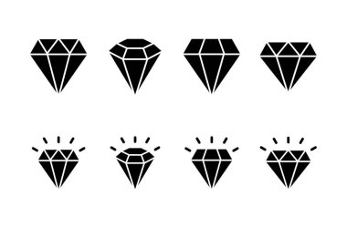 Elmas simgesi logosu tasarımı. Elmas taşları işareti ve sembolü