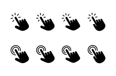 El tıklama simgesi logosu tasarımı. İşaret ve sembol. el imleç simgesi