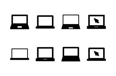 Laptop simge logosu tasarımı. bilgisayar işareti ve sembol