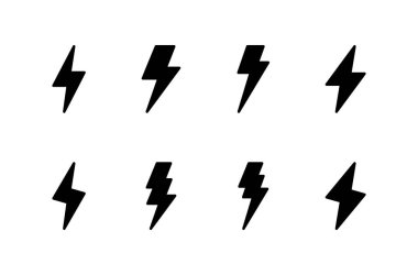 Şimşek simgesi logosu tasarımı. Elektrik işareti ve sembol. Güç simgesi. enerji işareti
