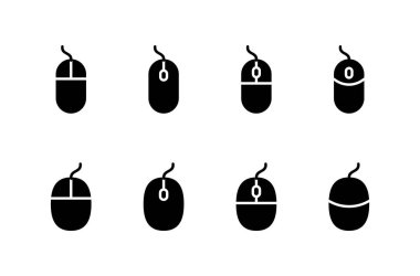 Fare simgesi logosu tasarımı. Tıklama işareti ve sembol. işaretleyici simgesi vektörü.