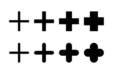 Artı simge logosu tasarımı. Artı işareti ve sembol ekle