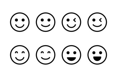 Gülümseme simgesi logosu tasarımı. Gülümseme simgesi. Geribildirim işareti ve sembol