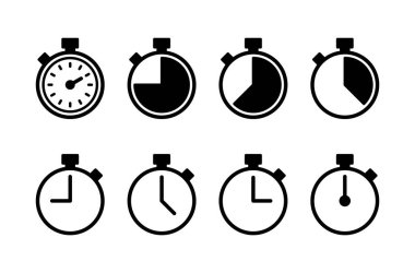 Kronometre simgesi logosu tasarımı. Zamanlayıcı işareti ve sembol. Geri sayım simgesi. Zaman Dönemi