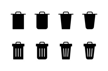 Çöp simgesi logosu tasarımı. Çöp kutusu simgesi. İşareti ve sembolü sil.