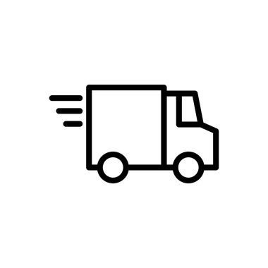 Uygulamalar ve web siteleri için teslimat kamyonu simgesi. Teslimat kamyonu işareti ve sembol. Hızlı dağıtım simgesi gönderiliyor