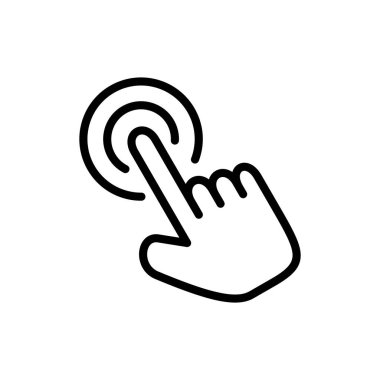 Uygulamalar ve web siteleri için el tıklama simgesi. İşaret ve sembol. el imleç simgesi