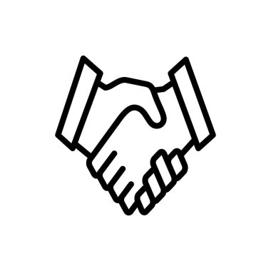 Uygulamalar ve web siteleri için el sıkışma simgesi. İş tokalaşma işareti ve sembol. iletişim anlaşması