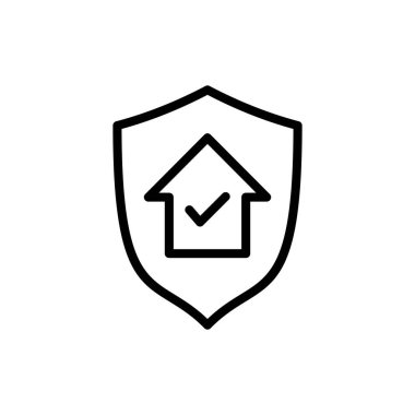Uygulamalar ve web siteleri için ev sigortası simgesi. ev koruma işareti ve sembol