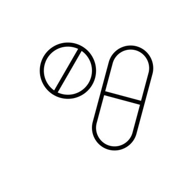 Uygulamalar ve web siteleri için hap simgesi. Kapsül simgesi. Uyuşturucu işareti ve sembol