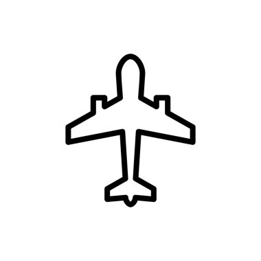 Uygulamalar ve web siteleri için uçak simgesi. Uçak işareti ve sembol. Uçuş taşıma sembolü. Seyahat işareti. uçak.
