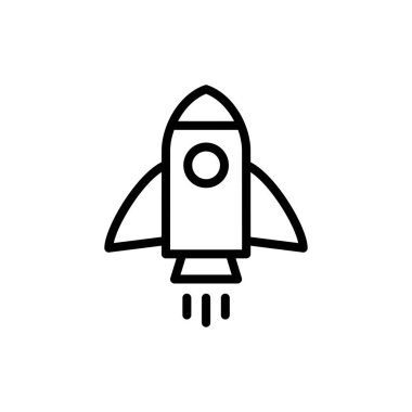 Uygulamalar ve web siteleri için roket simgesi. Başlangıç işareti ve sembol. roket fırlatma simgesi