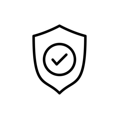 Uygulamalar ve web siteleri için kalkan işaretleme simgesi. Koruma onayı işareti. Sigorta simgesi