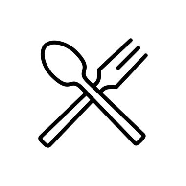 Uygulamalar ve web siteleri için kaşık ve çatal simgesi. kaşık, çatal ve bıçak ikonu vektörü. Restoran işareti ve sembolü