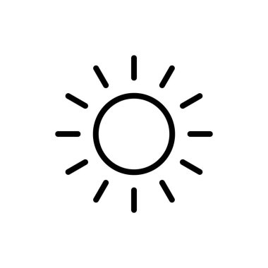 Uygulamalar ve web siteleri için güneş simgesi. Parlaklık işareti ve sembol