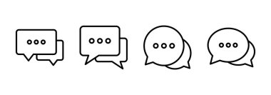 Sohbet ikonu vektörü. Konuşma balonu işareti ve sembol. Yorum simgesi. ileti