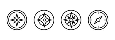 Pusula simgesi vektörü. ok pusula simgesi işareti ve sembolü