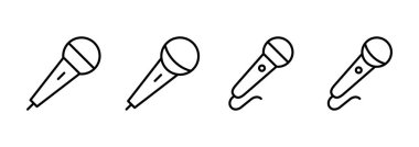 Mikrofon ikon vektörü. Karaoke işareti ve sembol