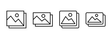 Resim simgesi vektörü. Fotoğraf galerisi işareti ve sembol. resim simgesi