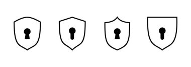 Güvenlik simgesi vektörü. Koruma işareti ve sembol. Özel hayat. vpn