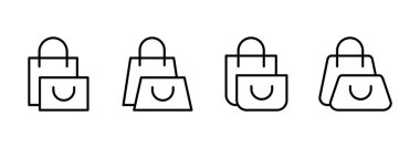 Alışveriş poşeti ikon vektörü. Alışveriş işareti ve sembol