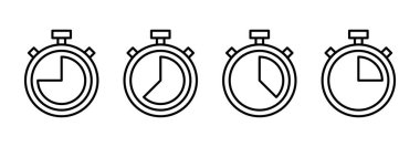Kronometre simge vektörü. Zamanlayıcı işareti ve sembol. Geri sayım simgesi. Zaman Dönemi