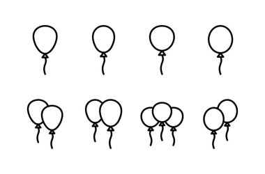 Balon simgesi logosu tasarımı. Parti balonu işareti ve sembolü