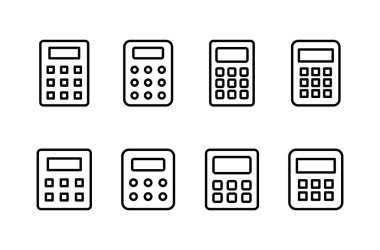 Hesap makinesi simgesi logo tasarımı. Hesap makinesi işareti ve simgesi.
