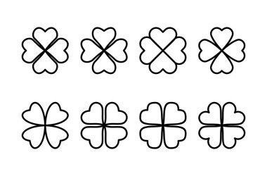 Yonca simgesi logosu tasarımı. Yonca işareti ve sembol. dört yapraklı yonca simgesi.