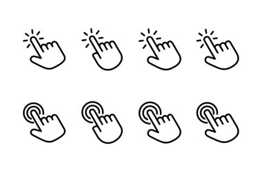 El tıklama simgesi logosu tasarımı. İşaret ve sembol. el imleç simgesi