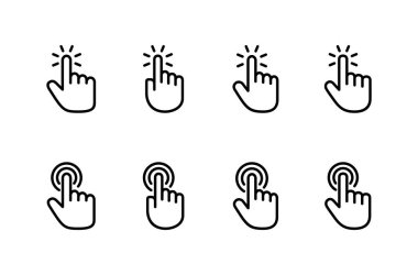 El imleç simgesi logosu tasarımı. İmleç işareti ve sembol. el imleç simgesi clik