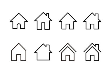 Ev simgesi logosu tasarımı. Ev işareti ve sembol