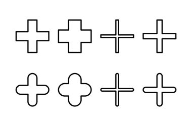 Artı simge logosu tasarımı. Artı işareti ve sembol ekle